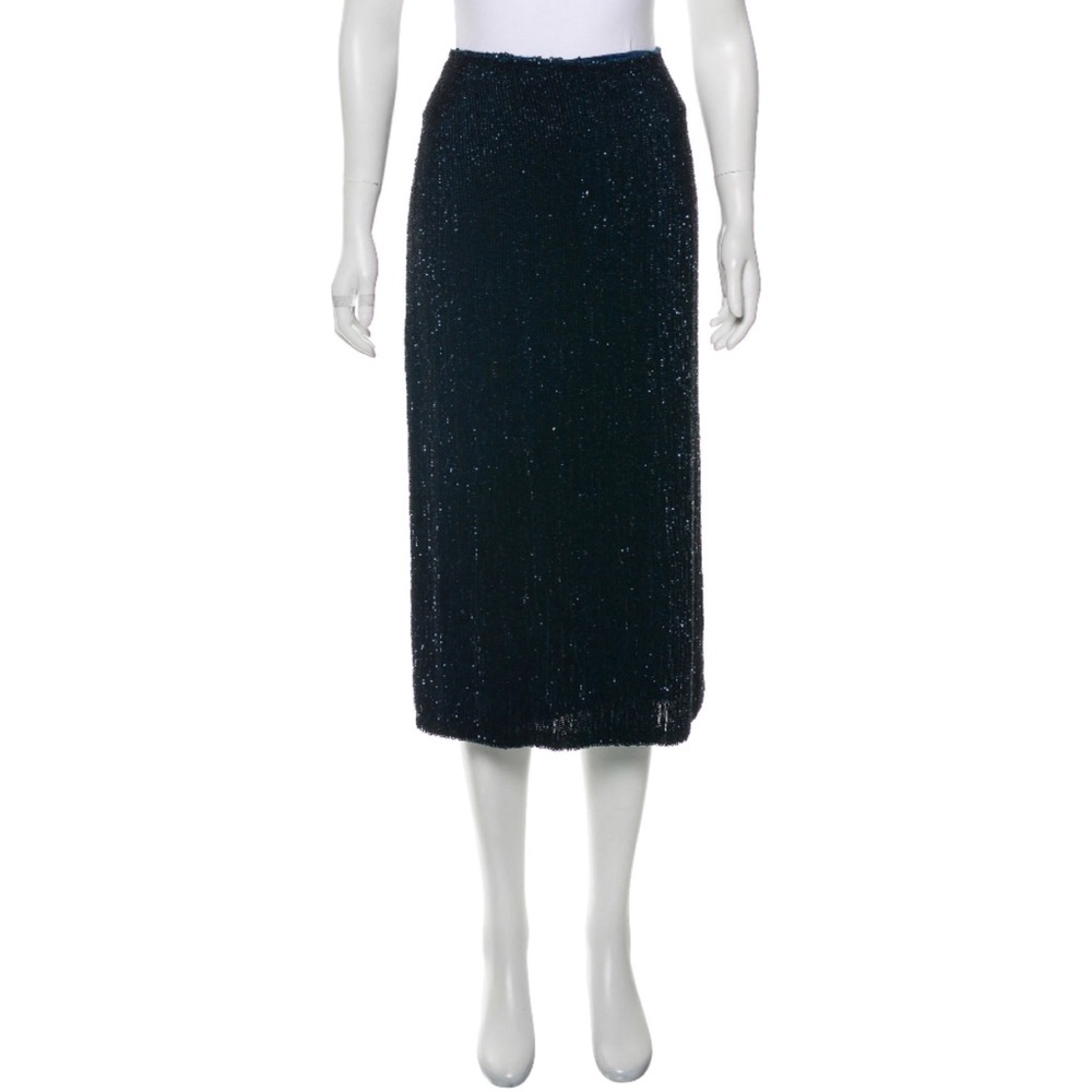NWT Retrofete Veronica Navy Sequin Skirt M - Picture 4 of 7